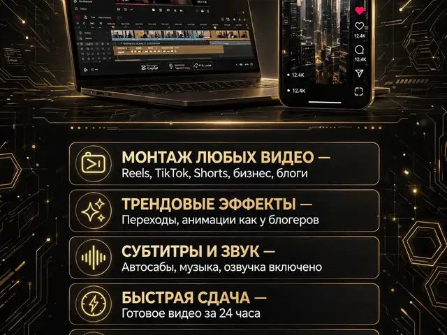 Услуги Видеомонтажера| Монтаж Reels, TikTok, Shorts, Душанбе