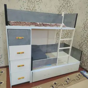 Детская двухъярусная кровать со шкафом и выдвижными ящиками, Душанбе