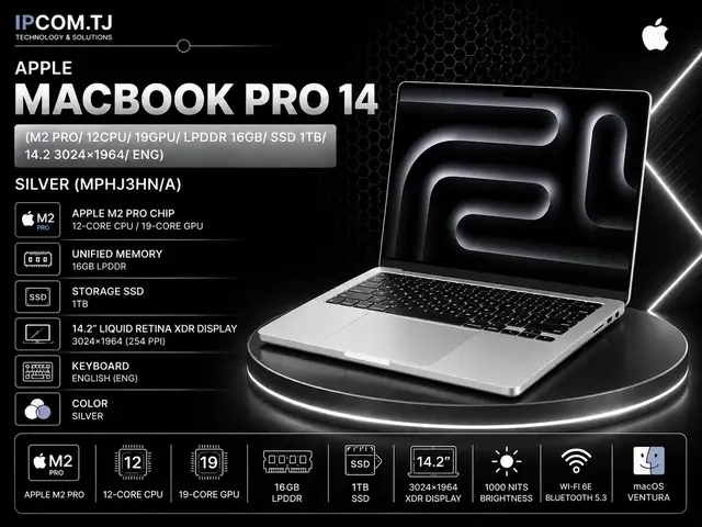 Ноутбук Apple MacBook Pro 14 M2 Pro/ 12CPU/ 19GPU/ LPDDR 16GB/ SSD 1TB/ 14.2, Хуҷанд