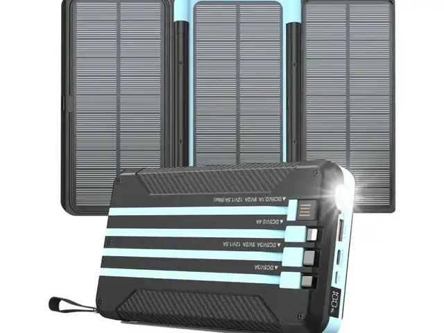 Солнечный Повербанк с кабелями и фонариком Powerology PP070 16000mAh, Душанбе