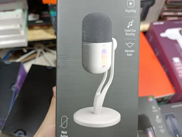 Игровой микрофон Porodo Gaming Elyx USB Condenser Microphone with RGB Lights, бе, Душанбе