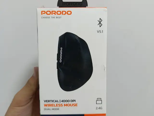 Мышь Рогodo Dual Mode Rechargeable Mouse BT+2.4G DPI 1200-3200 черный, Душанбе