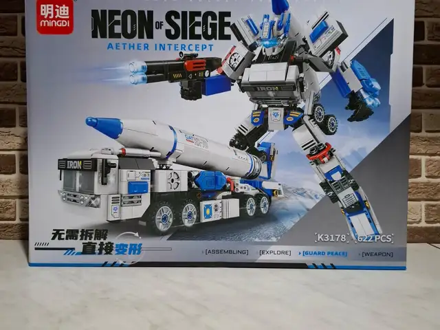 Лего конструктор 2в1 Mingdi Tron Mech Neon Siege Aether Interceptor, 622-дет, Душанбе
