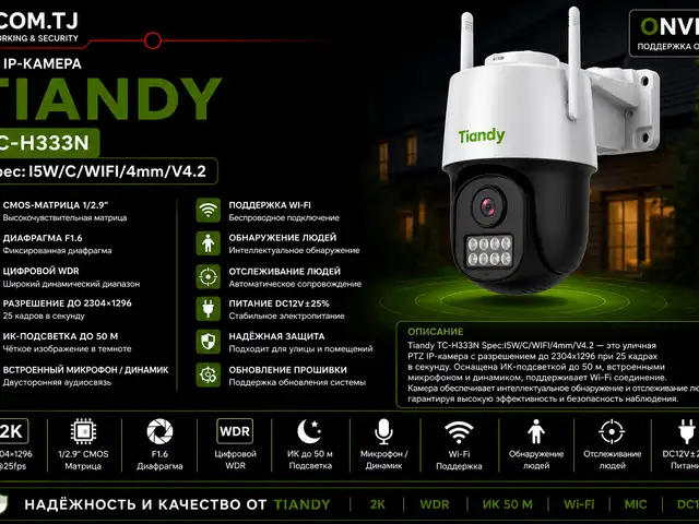 Видеокамера TC-H333N Spec I5W C WIFI 4mm V4.2, Худжанд