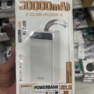 Портативное зарядное устройство Power Bank Wekome WP-269 60000mAh 3USB, TypeC,, Душанбе