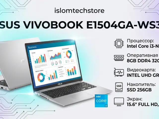 Ноутбук Asus Vivobook/ intel core i3-N305/ram 8gb DDR4/SSD 256gb, Душанбе