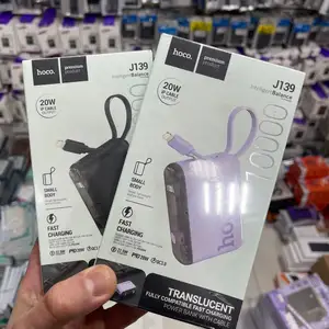 Внешний аккумулятор Hoco J139, 10000mAh встроенный кабель, Душанбе