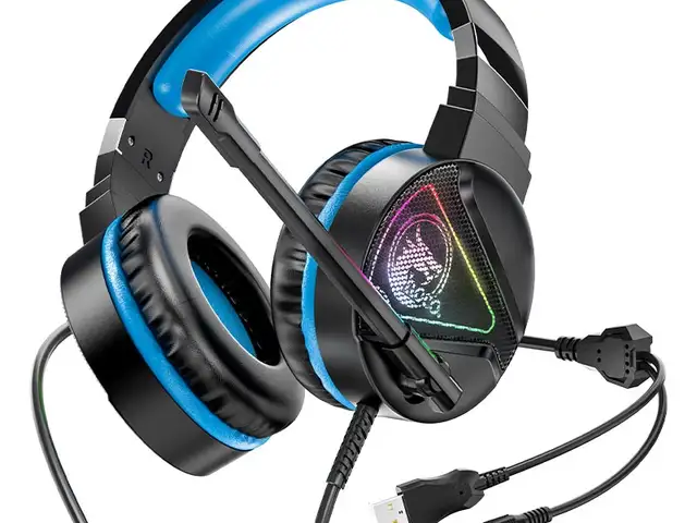 Проводные игровые наушники Hoco W104 синий, Душанбе