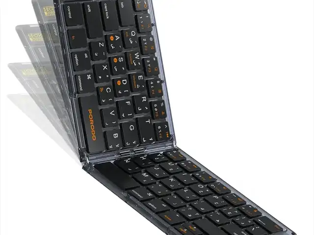 Мини клавиатура Porodo Crystal Shell Wireless Keyboard черный, Душанбе