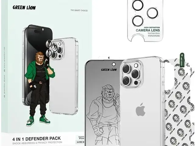 Защита Green Lion 4 In 1 Defender Pack iPhone 16 Pro Max -Clear, Душанбе