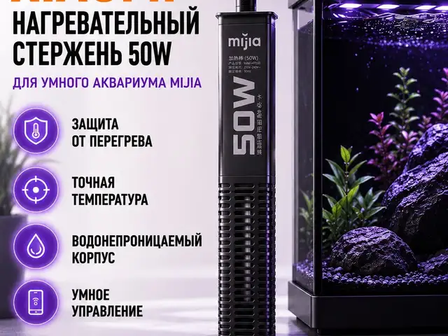 Нагревательный стержень 50вт для аквариума Xiaomi, Душанбе