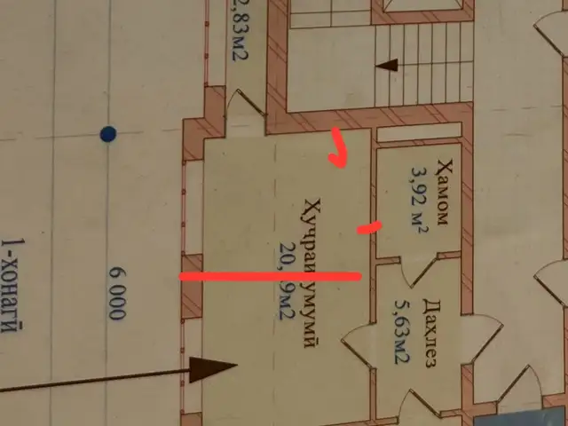 2-комн. квартира, 1 этаж, 48 м², ленский, Рудаки - 9