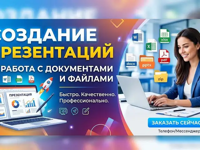 Создание презентаций, работа с документами и различными файлами, Душанбе