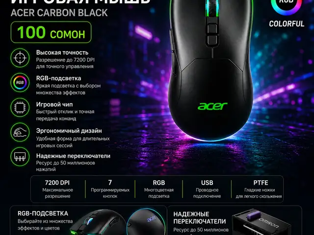 Игровая мышь Acer OMW210, Душанбе