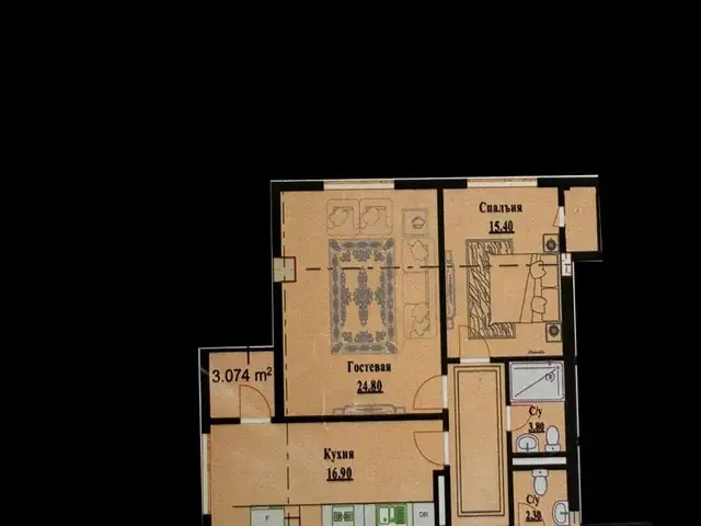 2-комн. квартира, 14 этаж, 83 м², Фирдавси, Душанбе