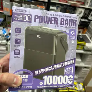 Повербанк Remax FP-1, 100000 mAh, 27W, QC+ PD, LED фонарь, Душанбе