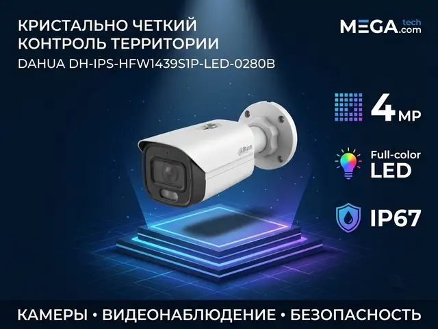 Камера наружная IP Dahua DH-IPS-HFW1439S1P-LED-0280B, Худжанд