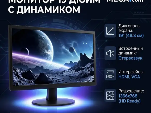 Монитор 19 дюйм с динамиком, Худжанд