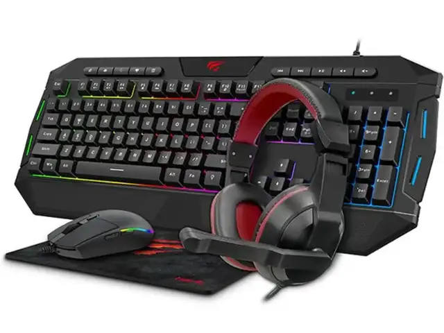 Игровой комплект Havit KB501CM 4-в-1 Клавиатура Мышь Гарнитура, Душанбе