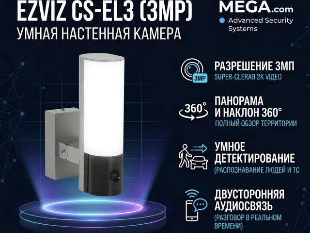 Умная настенная камера безопасности EZVIZ CS-EL3 3MP, Хуҷанд