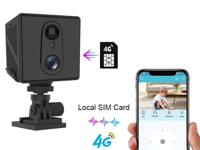 Камера 3G 4G SIM-карта FHD 4K Мини IP-камера CCTV Wi-Fi, Душанбе - 3