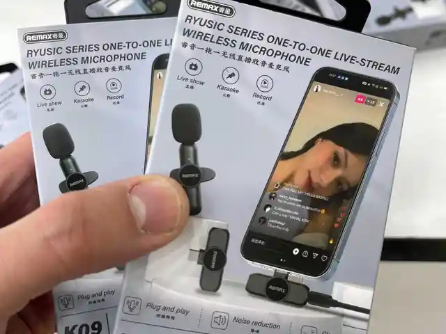 Микрофон петличный Bluetooth + переходник Lightning Remax K09, черный, Душанбе