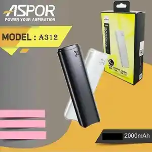Внешний мини аккумулятор Aspor A312 2000 мАч, Душанбе