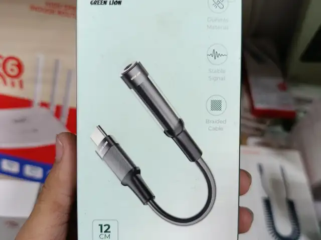 Переходник Green Lion Earphone Adapter USB-C to 3.5 Aux 12CМ черный, Душанбе