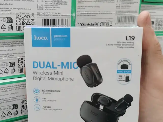 Беспроводной петличный микрофон, Hoco L19 USB C 2В1, Душанбе
