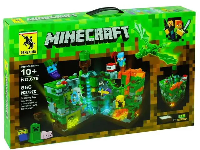 Лего Конструктор Minecraft Крепость в джунглиях, Зелёный дракон, Душанбе