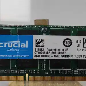 Оперативка для ноутбука 8gb DDR3L-1600, Худжанд