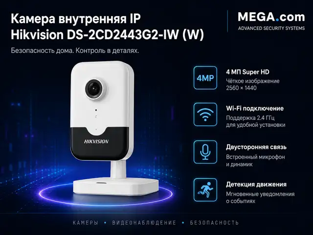 Камера внутренняя IP Hikivision DS-2CD2443G2-IW W, Худжанд
