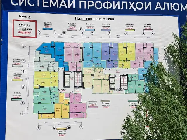 1-комн. квартира, 12 этаж, 63 м², Центр, Бохтар (Курғон-Теппа)
