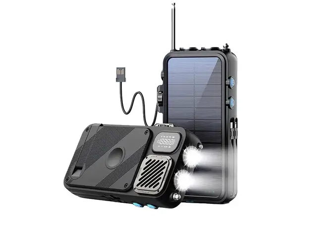 Портативный солнечный повербанк Powerology 16000mAh Solar Power Bank with FM Rad, Душанбе