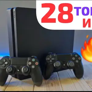 Игровая приставка PS4 SV Slim 28 топ игр + 2 джойстика, Душанбе