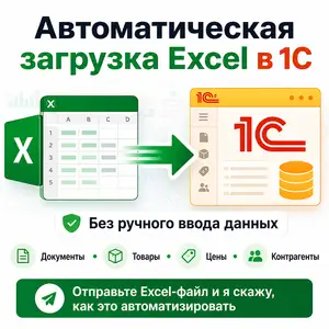 Автоматическая загрузка Excel в 1C, Душанбе