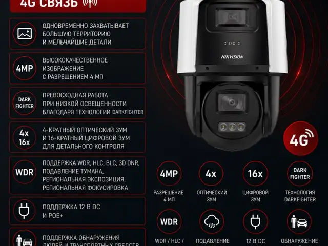 Камера поворотная IP Hikvision DS-2SE3C404MWG-4G/14 2.8mm O-STD, Хуҷанд