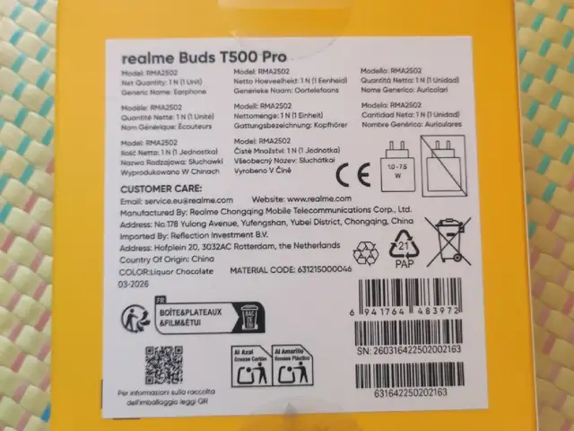 Tws наушники Realme buds T500 Pro, Душанбе