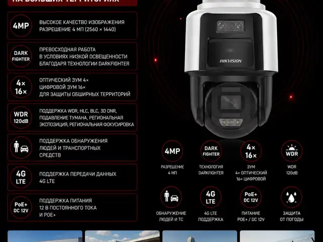 Камера поворотная IP Hikvision DS-2SE3C404MWG-4G/14 2.8mm O-STD, Худжанд