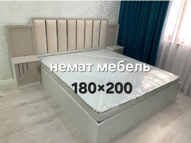 Двуспальная кровать с тумбой, Душанбе