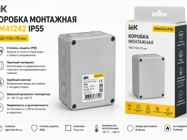 Монтажная коробка IEK KM41242, Хуҷанд