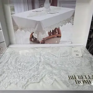 Белая скатерть Bella Home с кружевными деталями, Хуҷанд