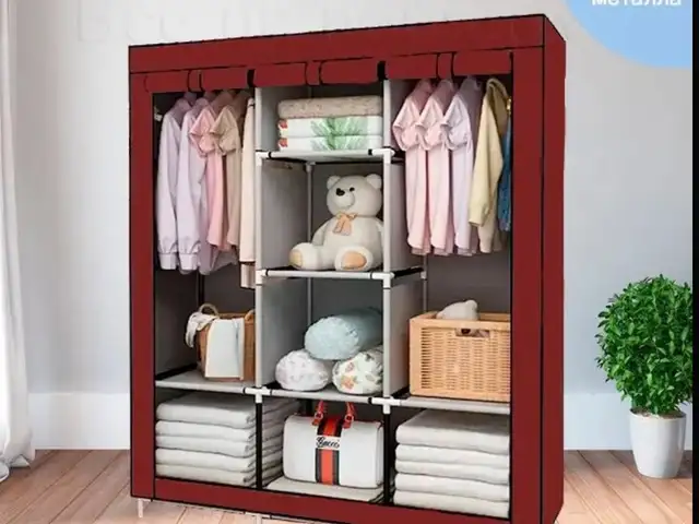 Тканевый складной разборный мягкий сборный шкаф из ткани, 175х130х45 см, Душанбе