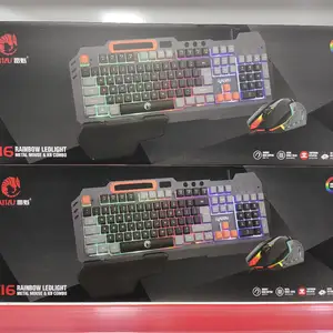 Проводная игровая клавиатура и мышка с RGB подсветкой Raiku T16, Душанбе