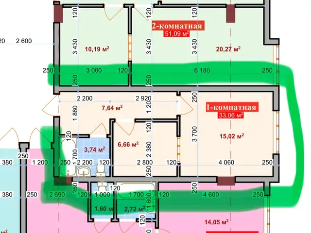 1-комн. квартира, 7 этаж, 33 м², Кривой, Бохтар (Курғон-Теппа)