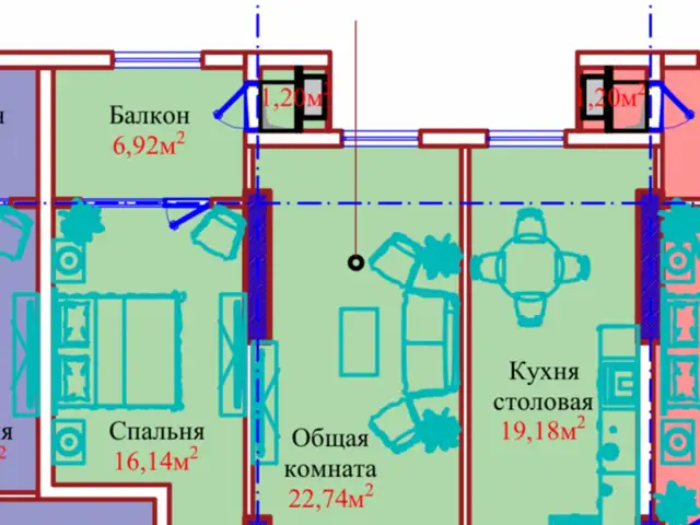 2-комн. квартира, 6 этаж, 91 м², Сомони, Душанбе