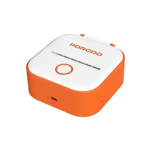 Мини принтер для этикеток Porodo Lifestyle Mini Label Printer бело-оранжевый, Душанбе