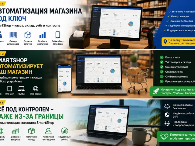 Автоматизация магазина под ключ | Касса | Склад | Полный контроль бизнеса, Худжанд