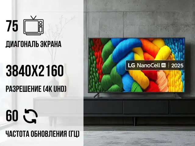 Телевизор LG 75NANO80A6B, Душанбе