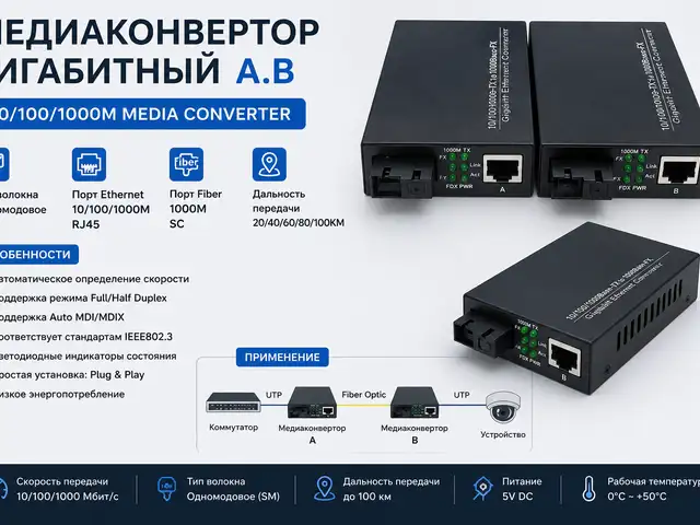Медиаконвертор Гигабитный A.B, Хуҷанд